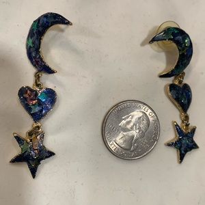 Earrings star heart and moon